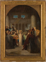 felix-henri-giacomotti-1865-skiss-för-kyrkan-saint-etienne-du-mont-jesus-bland-läkare-konsttryck-finkonst-reproduktion-väggkonst