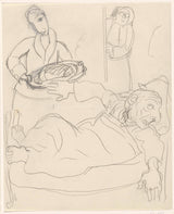 leo-gestel-1891-caricatura-de-leo-gestel-em-seu-cama-doente-impressão-de-arte-reprodução-de-finas-artes-arte-de-parede-id-a0uu6lsck