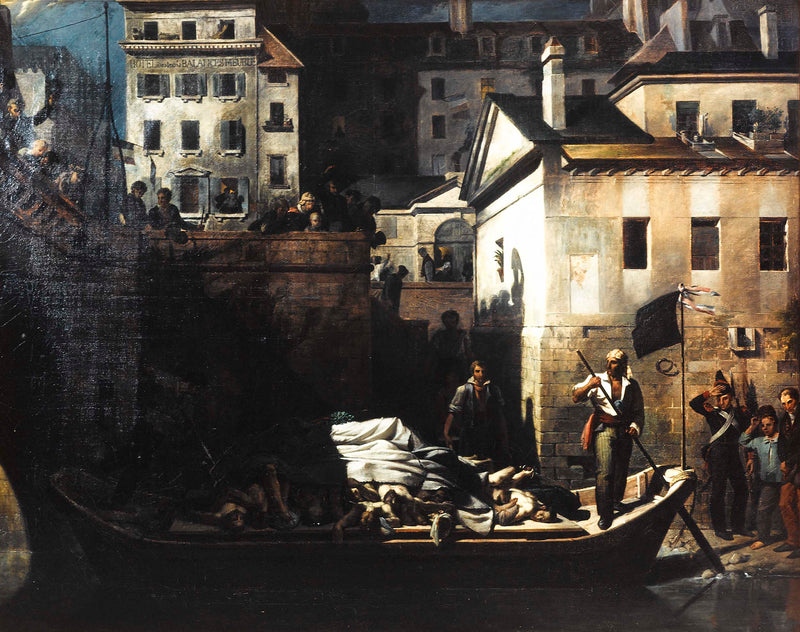 louis-alexandre-peron-1834-transport-night-at-gros-caillou-unrecognized-corpses-in-the-morgue-after-the-days-of-july-1830-shore-new-market-art-print-fine-art-reproduction-wall-art