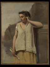 卡米尔·柯罗-1865-缪斯-历史-艺术印刷品-精美艺术-复制品-墙艺术-id-a0wfiyicf