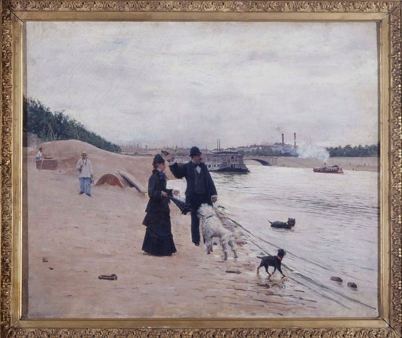 jean-beraud-1880-the-banks-of-the-seine-art-print-fine-art-reproduction-wall-art