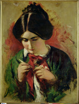 威廉·埃蒂1848年，钩针工玛丽·安·普顿艺术打印精美的艺术复制品墙艺术ID a0xbdzsc5
