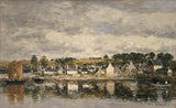 eugene-boudin-1867-village-by-a-river-art-print-fine-art-reproductie-muurkunst-id-a0y266mrr