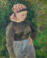 camille-pissarro-1880-bonde-kvinna-konst-tryck-fin-konst-reproduktion-väggkonst-id-a11hdh6gn
