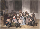 jan-fabius-czn-1830-kerkdienst-met-meisjes-kunstprint-fine-art-reproductie-muurkunst-id-a11zrw8xy