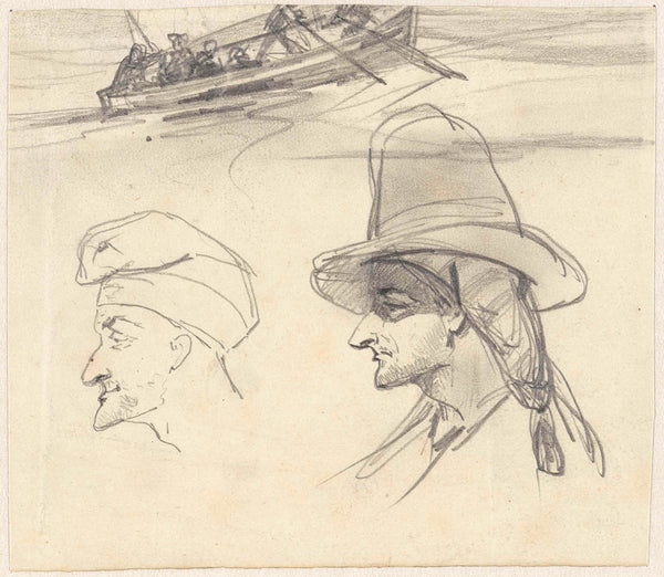johan-daniel-koelman-1841-sketch-of-fishing-boat-and-two-men-heads-art-print-fine-art-reproduction-wall-art-id-a12a1amlh