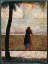 Georges-Seurata-1881-a-man-sklon-on-a-parapet-art-print-fine-art-reprodukčnej-wall-art-id-a12odnkh4