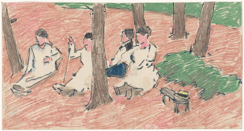 adolf-le-comte-1860-group-of-people-sitting-under-trees-art-print-fine-art-reproduction-wall-art-id-a1344c7k8