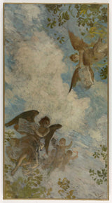 henrijs-lerole-1897-parīzes-parisa-vēstules-inženierzinātņu-mākslas-drukas-tēlotājmākslas-reprodukcijas-sienas mākslas bibliotēkas griestu skice