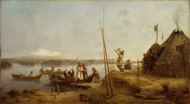 johan-fredrik-hockert-bridal-homecoming-at-lake-hornavan-art-print-fine-art-reproduction-wall-art-id-a17932baz