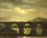 安东尼·瓦尔多普-1835-月光下的巴黎塞纳河桥景观-艺术印刷品-美术复制品-墙艺术-id-a18mmpuda