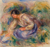 pierre-auguste-renoir-1917-kvinde-i-blå-nederdel-kvinde-i-blå-nederdel-kunst-print-fin-kunst-reproduktion-vægkunst-id-a190o7nf0