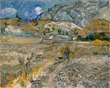 Vincent-van-Gogh-1889-táj-at-Saint-Rémy-zárt-field-with-paraszt-art-print-fine-art-reprodukció fal-art-id-a195jbxu6