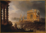 jean-jacques-champin-1848-feast-of-the-brotherhood-of-arc-triomphe-parade-after-the-distribution-of-flags-on-the-evening-of-april-20-1848-art-print-fine-art-reproduction-wall-art