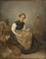 kilian-zoll-1856一个女孩梳理艺术印刷精美的艺术复制品墙壁艺术ida1dzgmp18