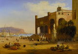 martinus-rorbye-1844-harbour-scene-palermo-art-print-incəsənət-reproduksiya-divar-art-id-a1fu8rtij