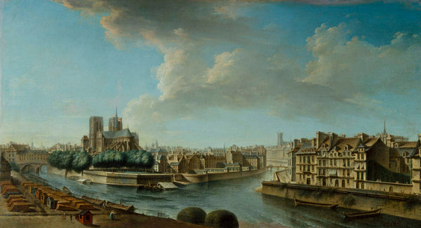 nicolas-jean-baptiste-raguenet-1769-the-chevet-of-notre-dame-and-the-western-tip-of-the-ile-saint-louis-art-print-fine-art-reproduction-wall-art