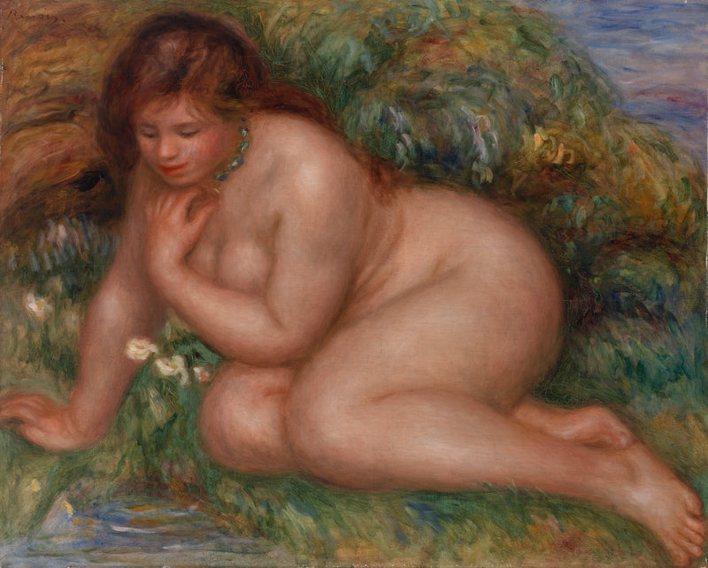 pierre-auguste-renoir-1910-bather-gazing-at-herself-in-the-water-baigneuse-se-mirant-dans-leau-art-print-fine-art-reproduction-wall-art-id-a1hn0y4qm