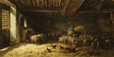 charles-jacque-1857-la-bergerie-impression-d'art-reproduction-d'art-wall-art-id-a1hxkoxr2