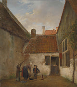 andreas-schelfhout-1820-inner-courtyard-art-print-fine-art-reprodução-wall-art-id-a1idqd0p8