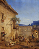 卡尔·威廉·弗赖埃尔·冯·海德克1838年在雅典的房子里，艺术印刷精美的艺术复制品墙艺术IDA1LH819HJ