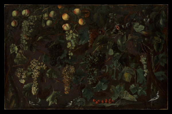 bartolomeo-cavarozzi-1615-grape-vines-and-fruit-with-three-wagtails-art-print-fine-art-reproduction-wall-art-id-a1mfnqtgr