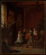 Eastman-Johnson-1864-Boże Narodzenie-czas-the-blodgett-rodzina-sztuka-druk-reprodukcja-dzieł sztuki-wall-art-id-a1ordr7o7