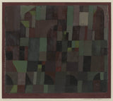 Пол Клее--1922-червено-зелено-архитектура-жълто-виолетово-градация-арт-печат-фино арт-репродукция стена-арт-ID-a1ph6l55e