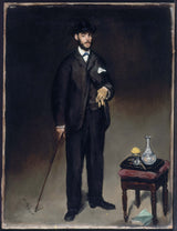 爱德华·马奈1868年的肖像-西奥多·杜雷特的肖像艺术印刷精美的艺术复制品墙上的艺术