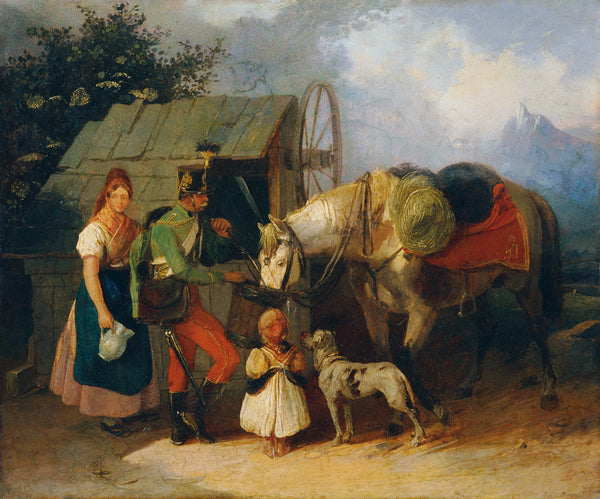 wilhelm-richter-1845-husar-at-the-well-art-print-fine-art-reproduction-wall-art-id-a1sn1wmac