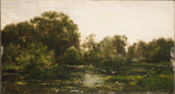 查尔斯·弗朗索瓦·达比尼1864年与鹳的河风景艺术印刷精美的艺术复制品墙艺术IDa1swvxfrw
