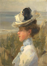 Isaac-Israels-1895-a-young-žena-vyzerať-out-over-the-sea-art-print-fine-art-reprodukčnej-wall-art-id-a1t3twe30