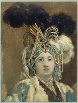 Joseph-Marie-laine-vien-1748-queen-sultana-art-print-reprodukcja-dzieł sztuki-wall-art