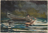 Winslow-homer-1892-素描《猎犬和猎人》的艺术印刷精美的艺术复制品-墙-艺术-id-a1wbvwq6u