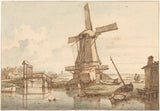 jan-hulswit-1776-krajobraz-z-wiatrakiem-reprodukcja-dzieł sztuki-reprodukcja-ścienna-sztuka-id-a1wnvaxa8