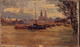 germain-eugene-bonneton-1910-the-seine-at-pont-des-Invalides-1910-flood-art-print-fine-art-reproduction-wall-art