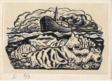 leo-gestel 1891年汽船与前景的贝壳在海上，艺术印刷精美的艺术复制品-墙-艺术-id-a216cfll6