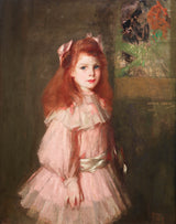 जॉर्ज-हेनरी-1907-लड़की-में-गुलाबी-कला-प्रिंट-ललित-कला-पुनरुत्पादन-दीवार-कला-आईडी-a21dkzamn