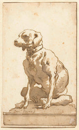 giovanni-domenico-tiepolo-1737-sittande-hund-konst-tryck-fin-konst-reproduktion-vägg-konst-id-a21wpuvfe