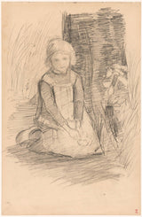 jozef-israels-1834-나무에 무릎을 꿇은 소녀-예술-인쇄-미술-복제-벽-예술-id-a2232gx4d