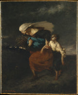 讓-弗朗索瓦-米勒-1846-從風暴中撤退-藝術印刷品美術複製品牆藝術 ID-a2285vxyt