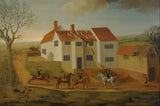 詹姆斯·鄧索恩-1765-約翰·賽迪和他的獵犬在哈德利薩福克附近的農舍藝術印刷藝術複製品牆藝術 id-a23kp7mjc