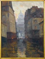 热尔曼-尤金-博内顿-1910-the-rue-du-haut-pave-to-the-place-maubert-1910-洪水艺术印刷美术复制品墙艺术