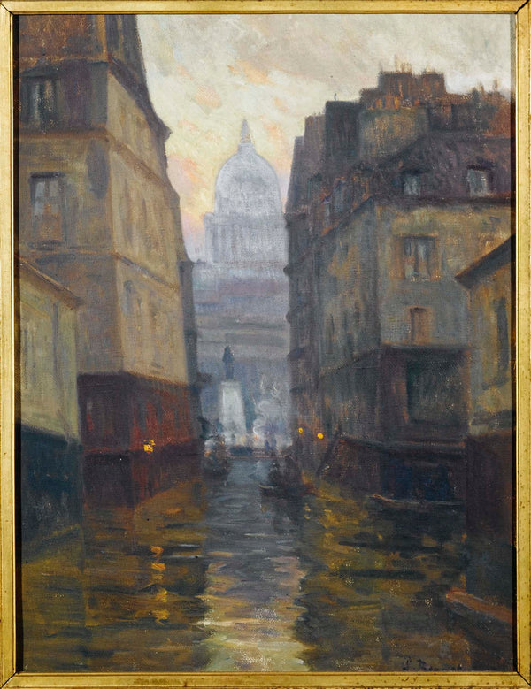 germain-eugene-bonneton-1910-the-rue-du-haut-pave-to-the-place-maubert-1910-flood-art-print-fine-art-reproduction-wall-art