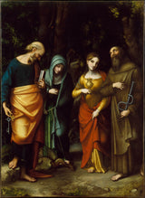 correggio-1515-saints-peter-martha-mary-magdalena-en-leonard-kunsdruk-fynkuns-reproduksie-muurkuns-id-a259o62ms