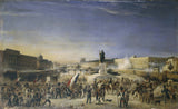 匿名1830年罗浮宫的攻击29月1830日至XNUMX年的观点，桥上的新艺术打印精美的艺术复制品墙上的艺术