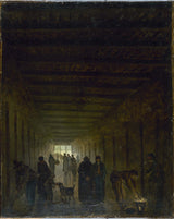 休伯特·羅伯特-1794-走廊監獄-聖拉扎爾-1794-藝術印刷品美術複製品牆藝術