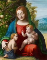 correggio-1520-處女和孩子與年輕的聖約翰施洗者藝術印刷品美術複製品牆藝術 id-a26o05nfx