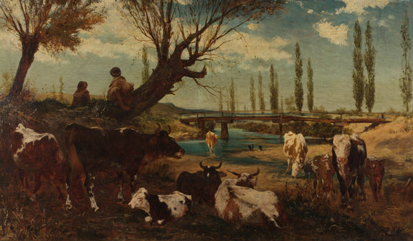 carl-rudolf-huber-1872-herd-of-cows-on-water-art-print-fine-art-reproduction-wall-art-id-a26q7edfs