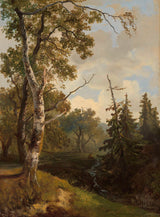 johannes-warnardus-bilders-1860-woodland-scene-in-wolfheze-stampa-d'arte-riproduzione-d'arte-wall-art-id-a2855rill